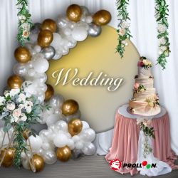 Chrome Gold & White Balloon Garland Kit